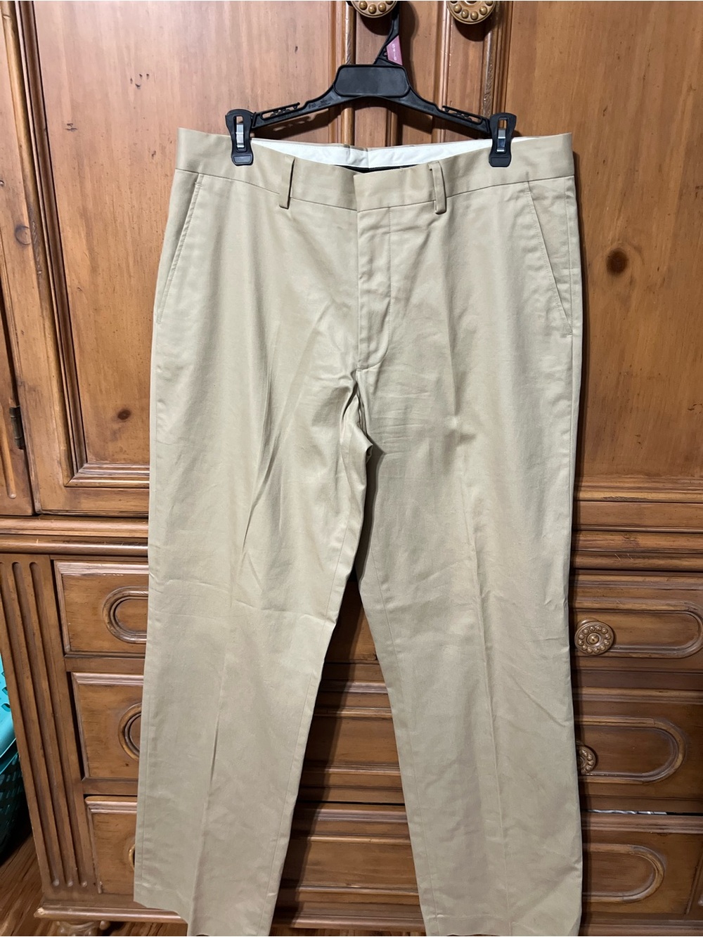 Men's Classic Khaki Pants - Beige Chino Express Trousers 34x34